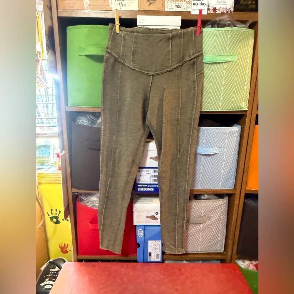 Free People Olive Green Track Jogger Pants